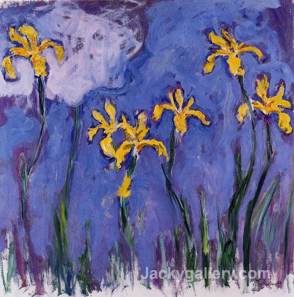 Yellow Irises With Pink Cloud by Claude Monet paintings reproduction
